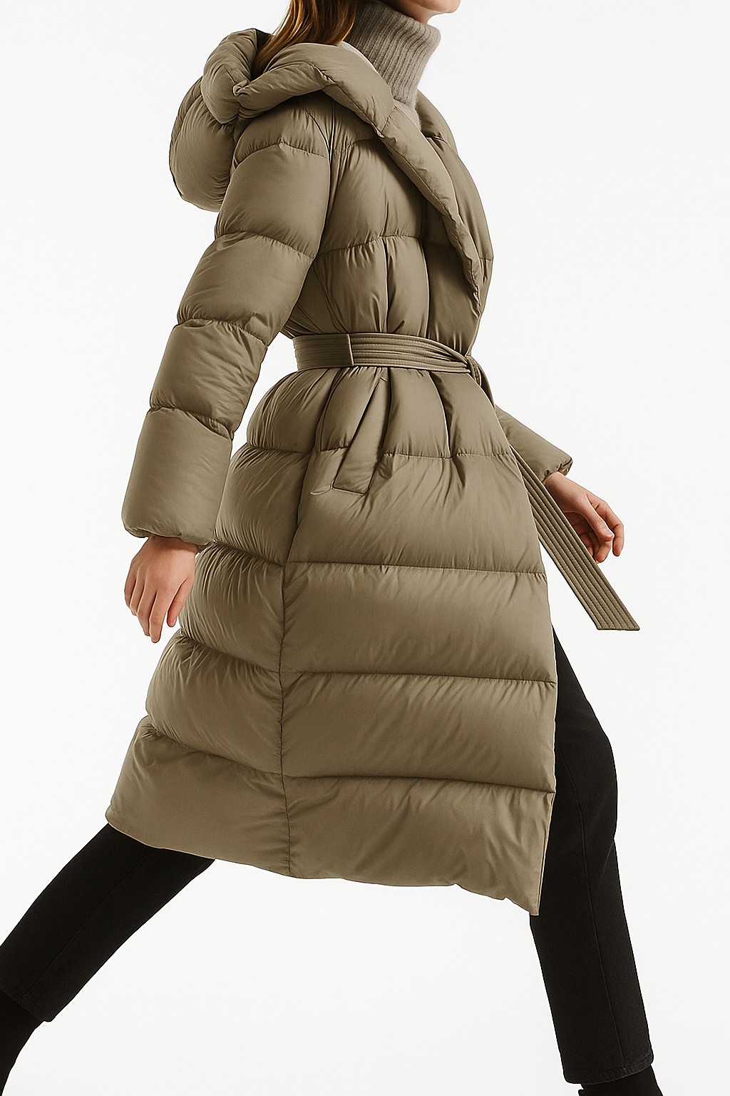 Manteau long matelassé