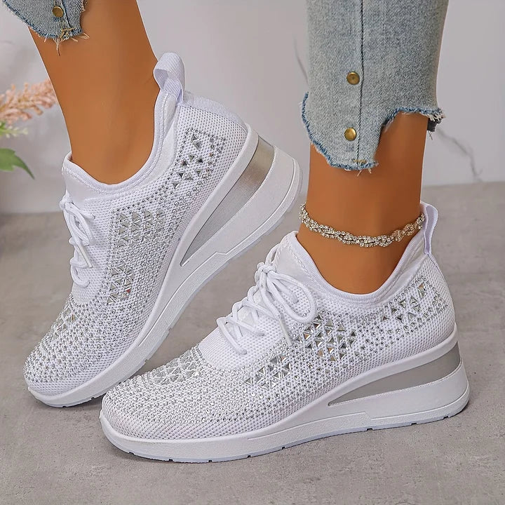 Élodie | Baskets compensées scintillantes
