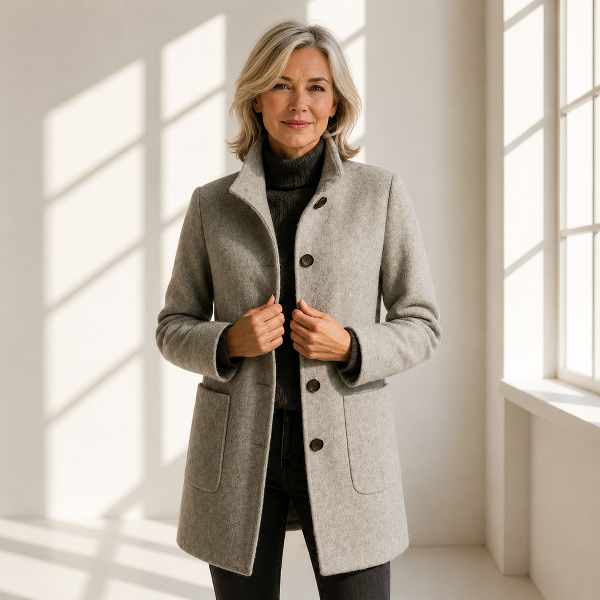 Élodie | Manteau élégant à col montant