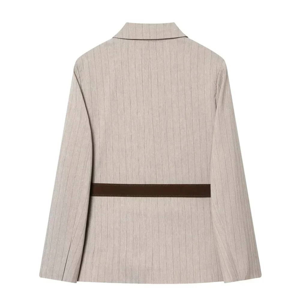 Suit Jacket – Stylish Loose Fit with Waist Belt
