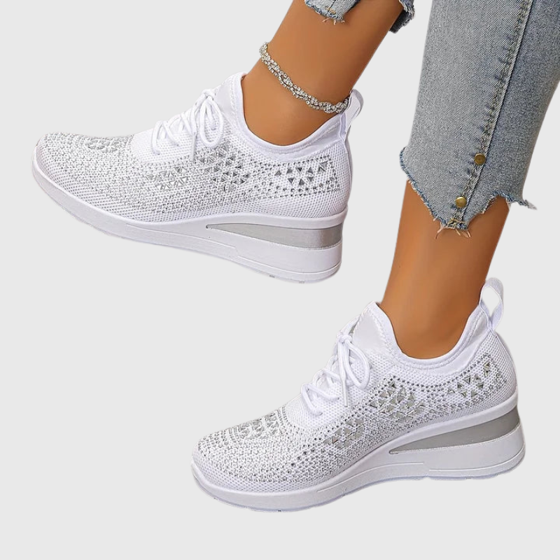 Élodie | Baskets compensées scintillantes