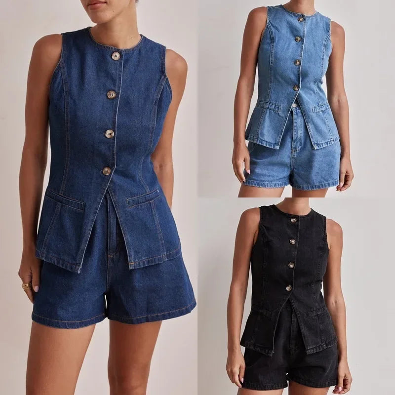 Ensemble en denim 100 % coton