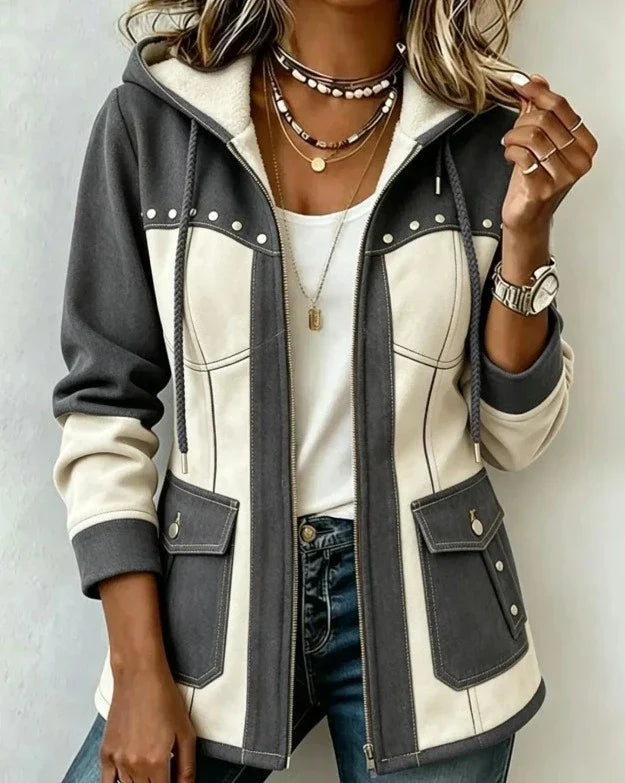 Julie | Veste à Capuche Bi-Matière Véronique