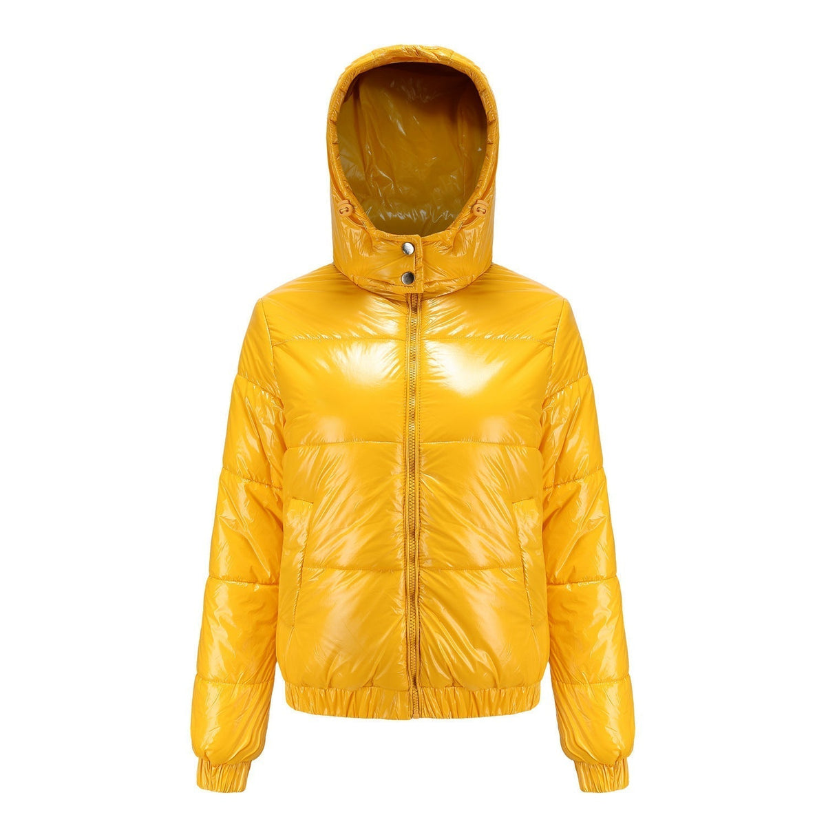 Women's high-gloss down jacket with hood
