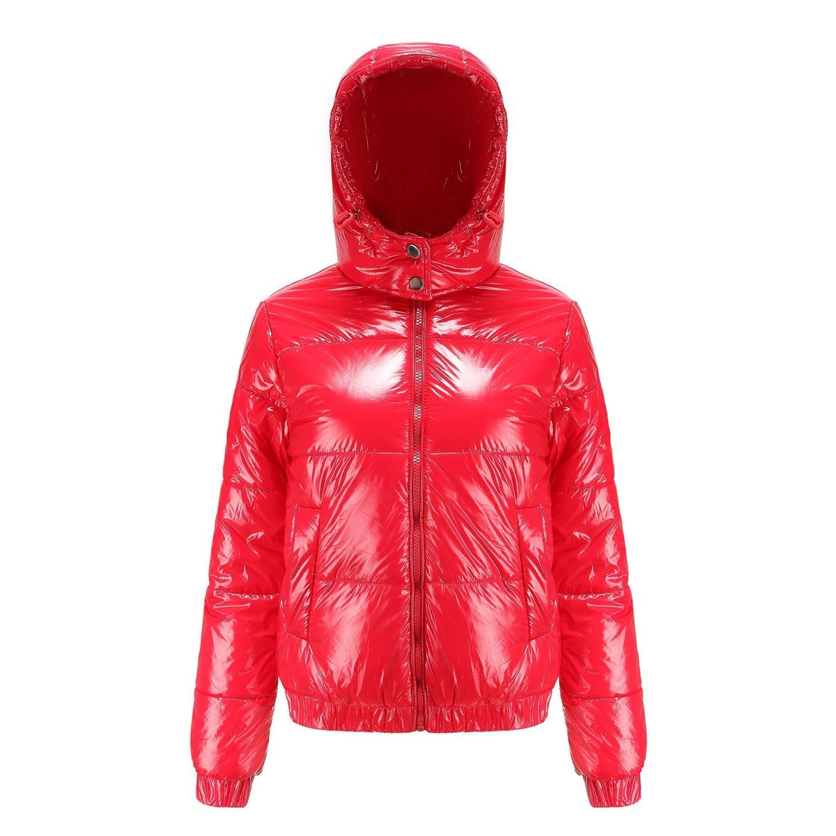 Women's high-gloss down jacket with hood