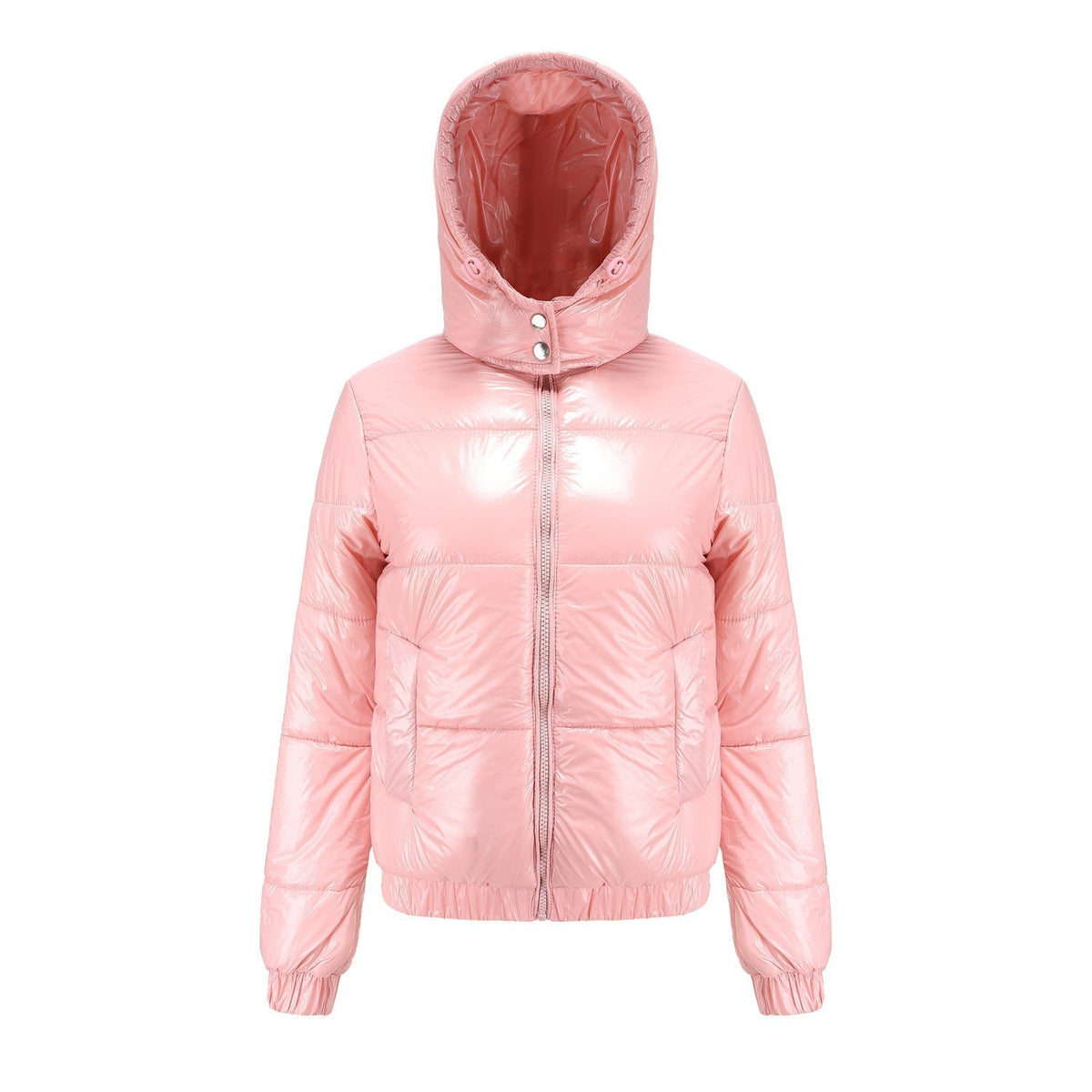 Women's high-gloss down jacket with hood