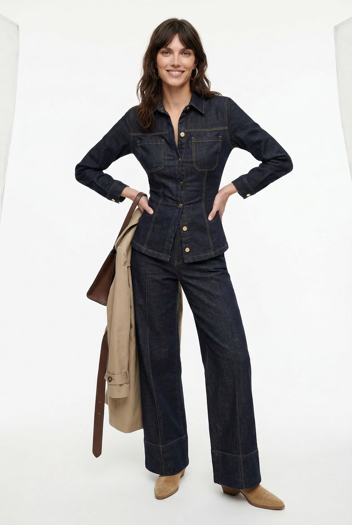Ensemble en denim à boutons Marenza
