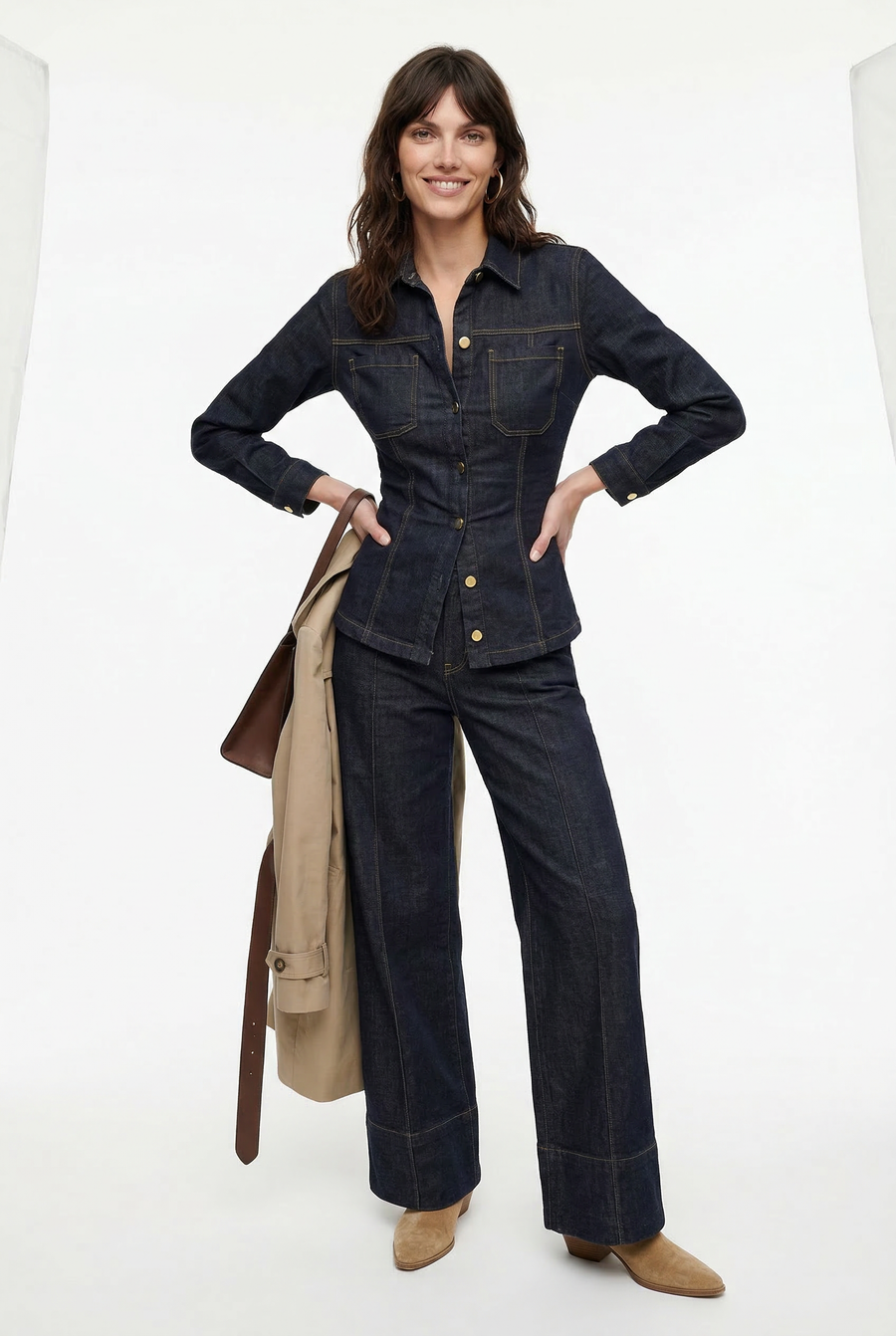 Ensemble en denim à boutons Marenza