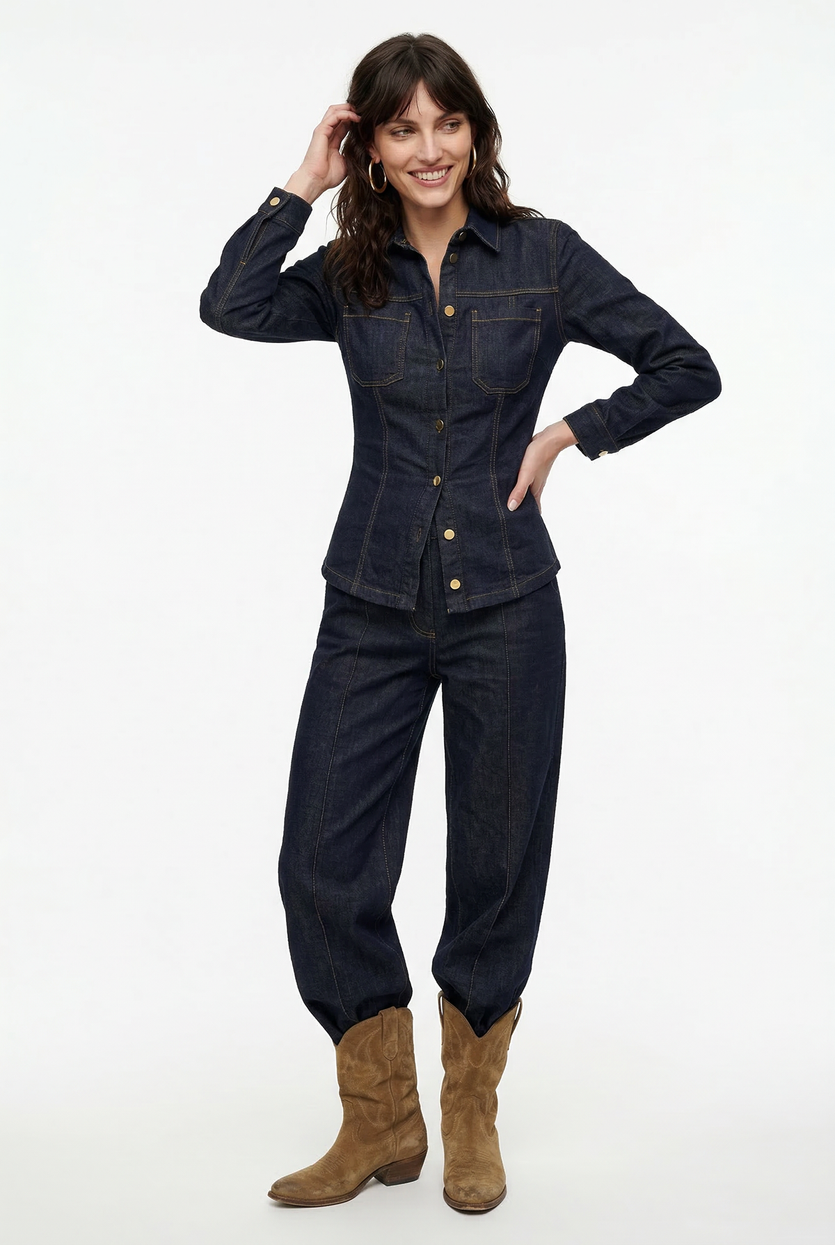 Ensemble en denim à boutons Marenza