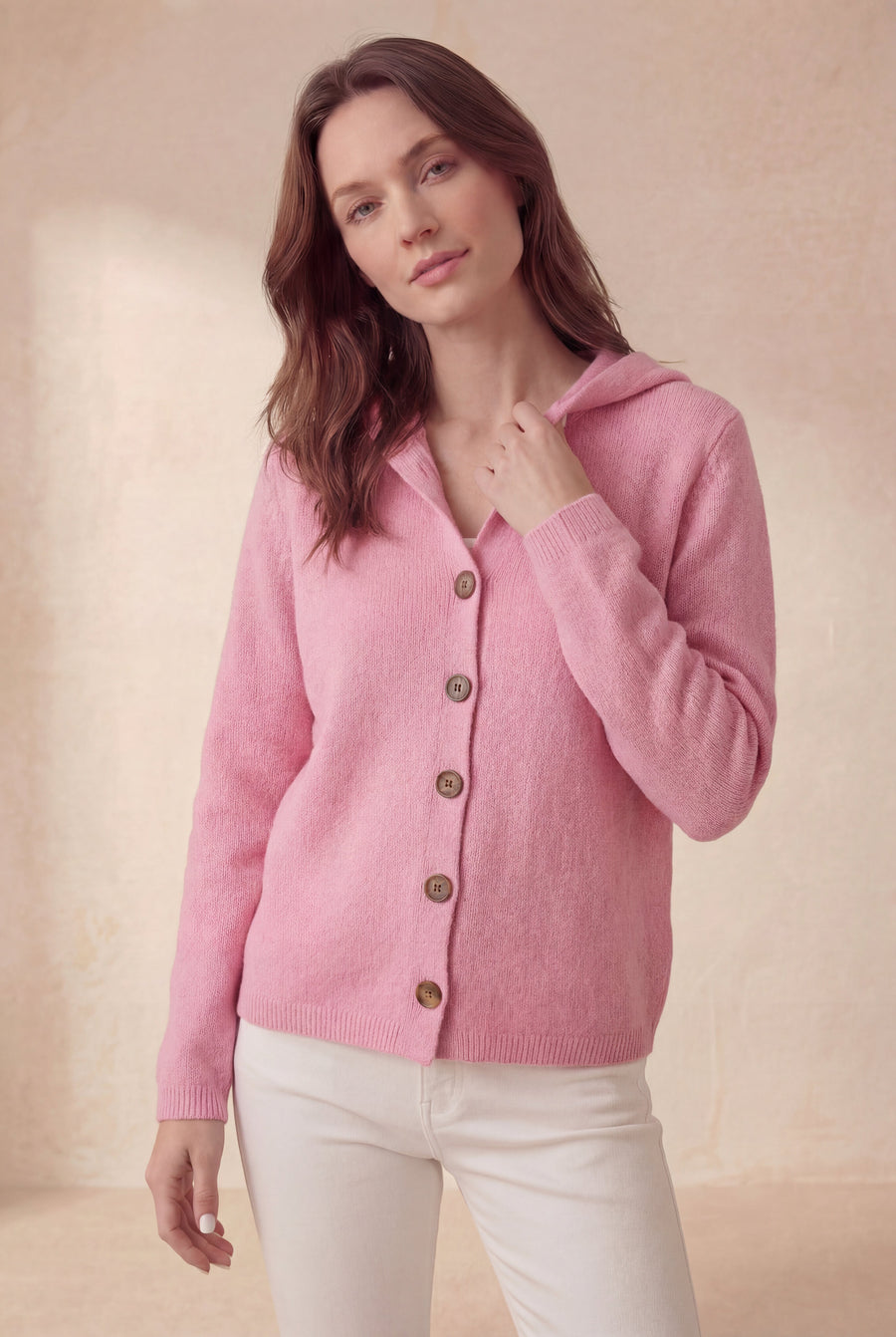 Cardigan en tricot à capuche