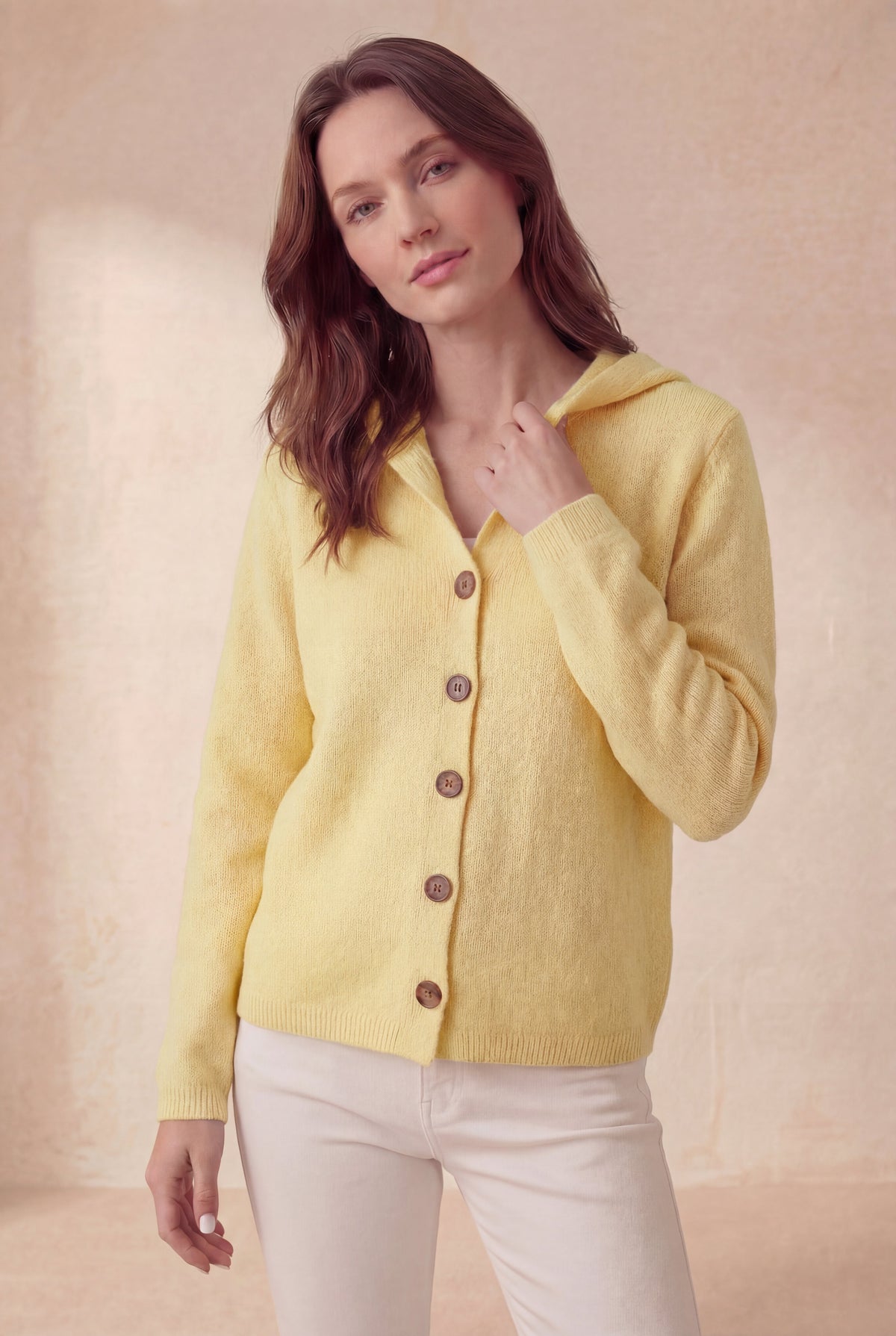 Cardigan en tricot à capuche