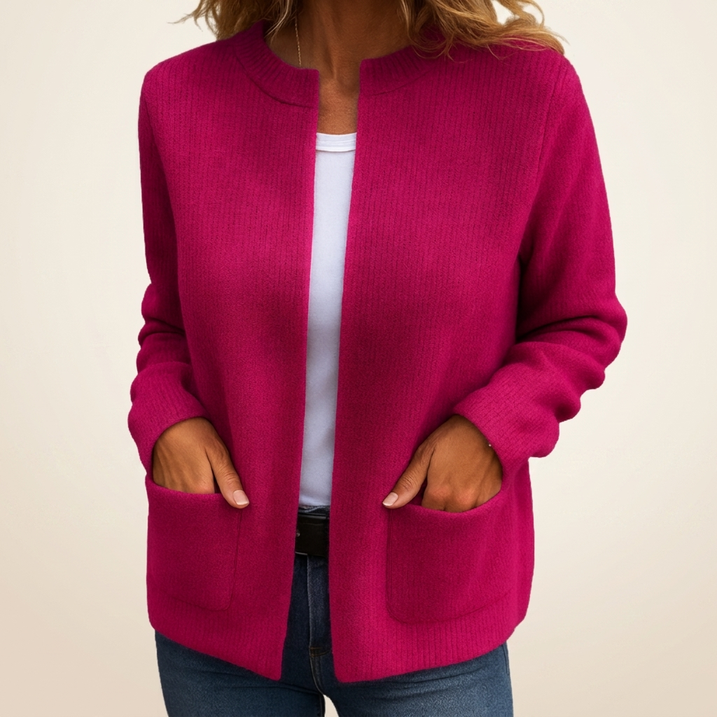 Colette | Gilet Zippé en Maille Chaude à Poches