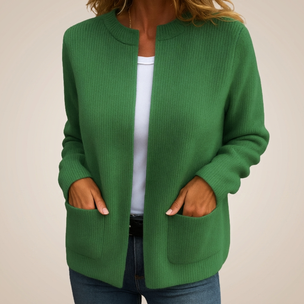 Colette | Gilet Zippé en Maille Chaude à Poches